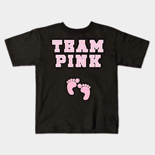 Team Pink Girl Baby Shower Gender Reveal Party Cute Funny Gift Kids T-Shirt